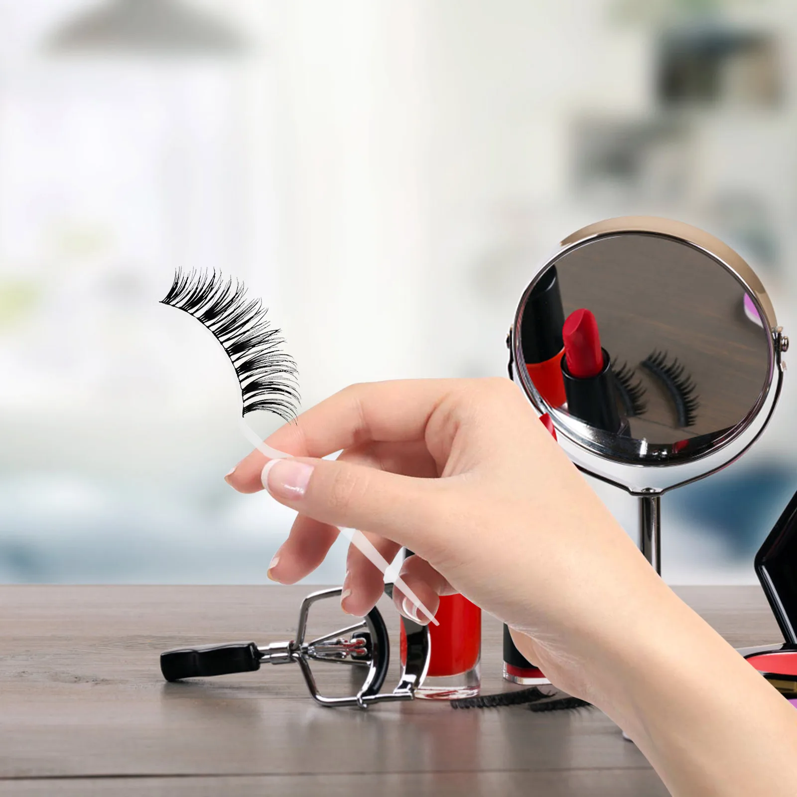 

10pcs False Eyelash Display Stick Acrylic Holder Black Transparent Lash Tool Eyelash Accessory Display HOLDER For Makeup