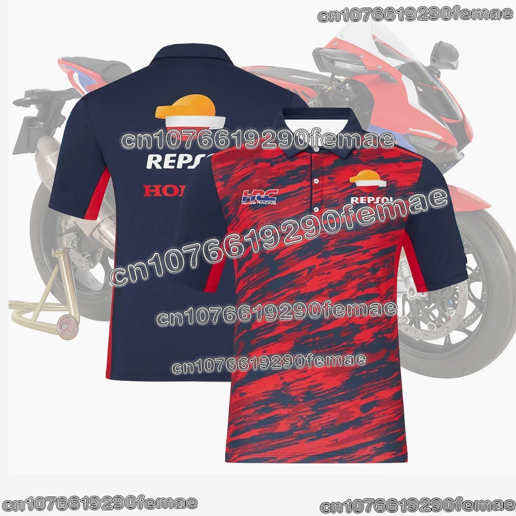 2025 كلاسيكي هوندا دراجة نارية سباق فريق بولو تي شيرت يوميا الرياضة في الهواء الطلق مريحة العرق فتل موتو سباق الأعلى