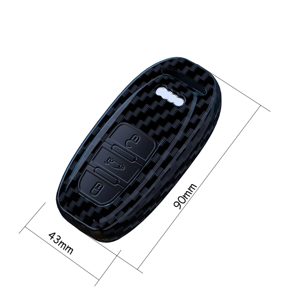 ABS Carbon Car Key Case Cover For Audi A1 A3 8P A4 B8 B9 A5 A6 C7 A7 A8 Q3 Q5 Q7 Q8 C8 D5 4M RS3 S4 S5 S7 TT E-tron Keychain - view 4