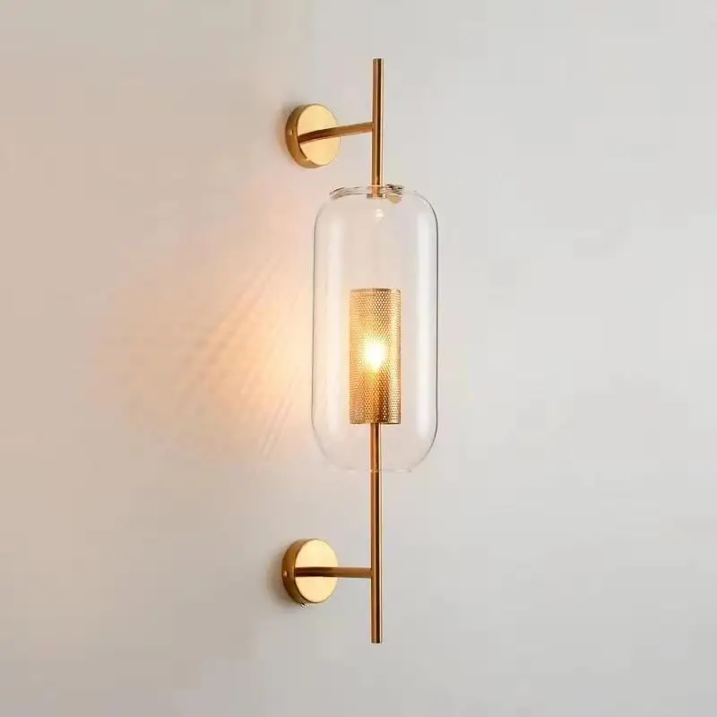 Modern Glass Wall Lamps Indoor Living Room Decorative Lamp Nordic Bedroom Bedside Aisle Wall Sconce Luminaires image 2