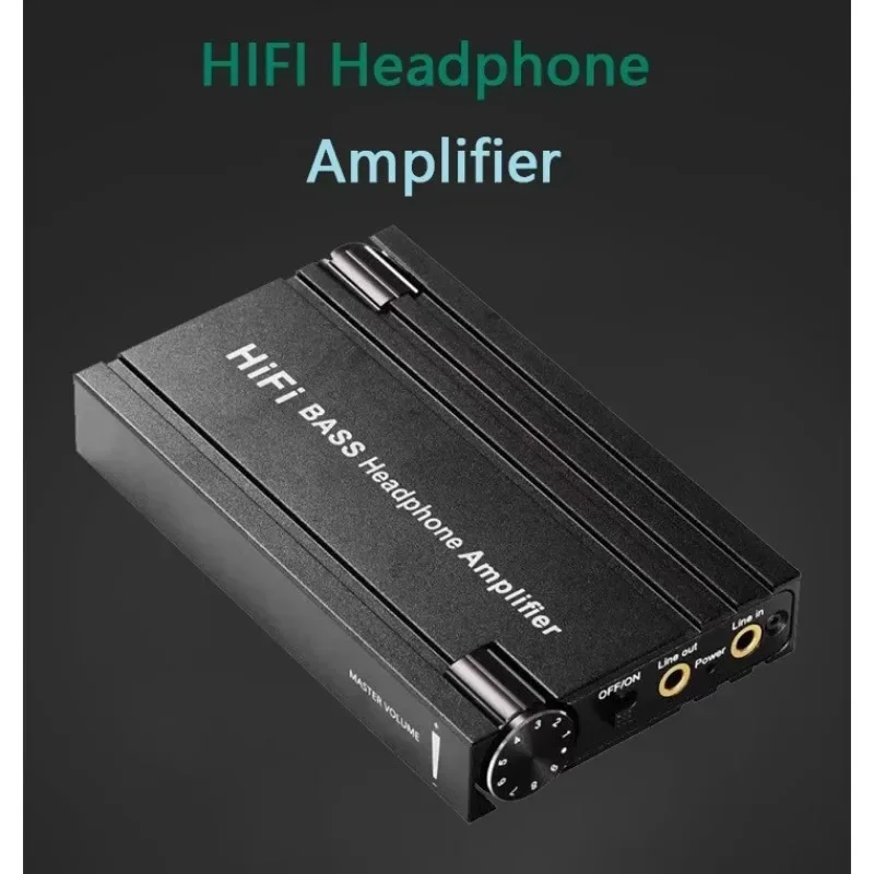 HiFi Headphone Amplifier Head phone Amp 3.5mm Stereo Audio Out With Switch Powered Dual-Output With 2-Level Boost