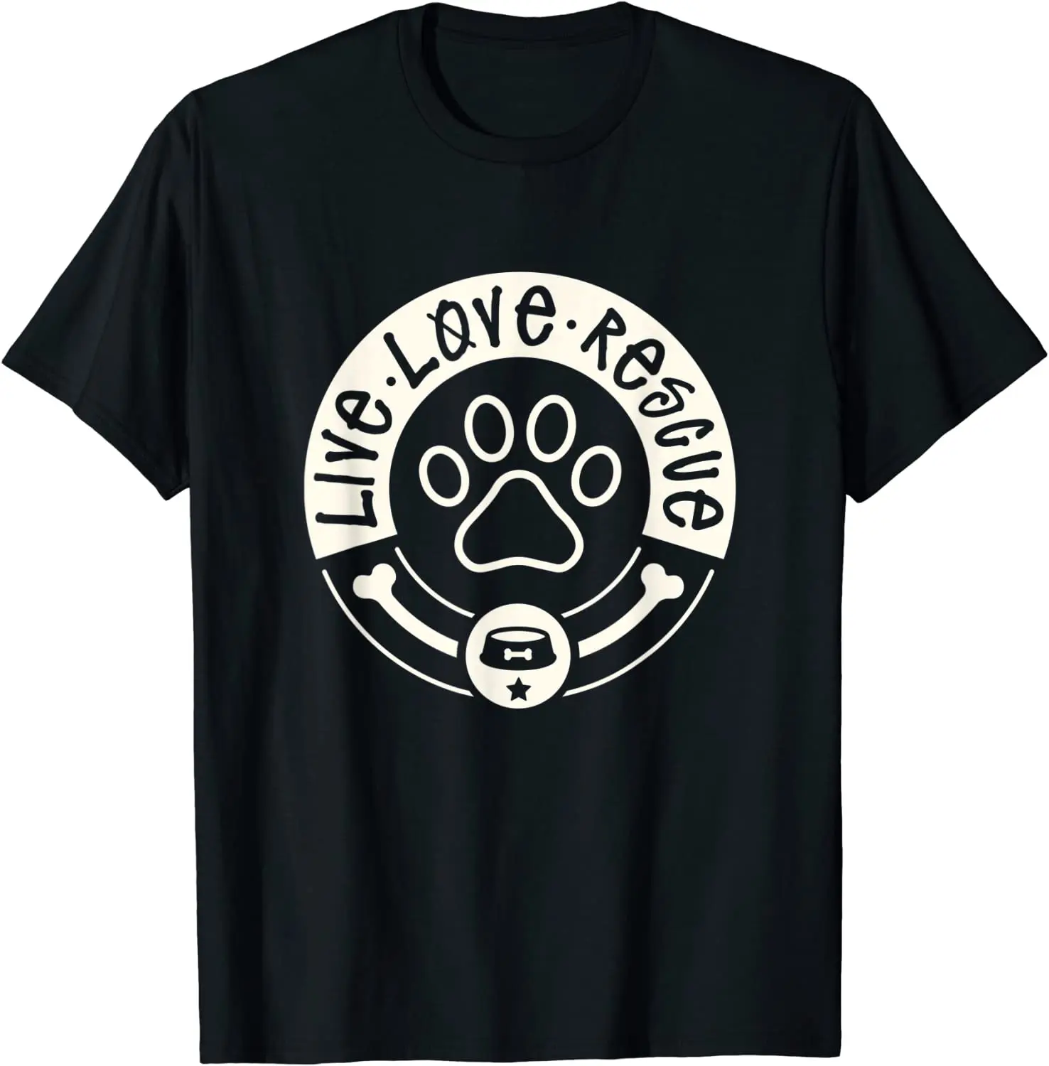 

Live Love Rescue Dog Lover Adopt A Dog Adoption Gift Unisex T-Shirt New 100% Cotton Short Sleeve O-Neck T-shirt Casual Mens Top