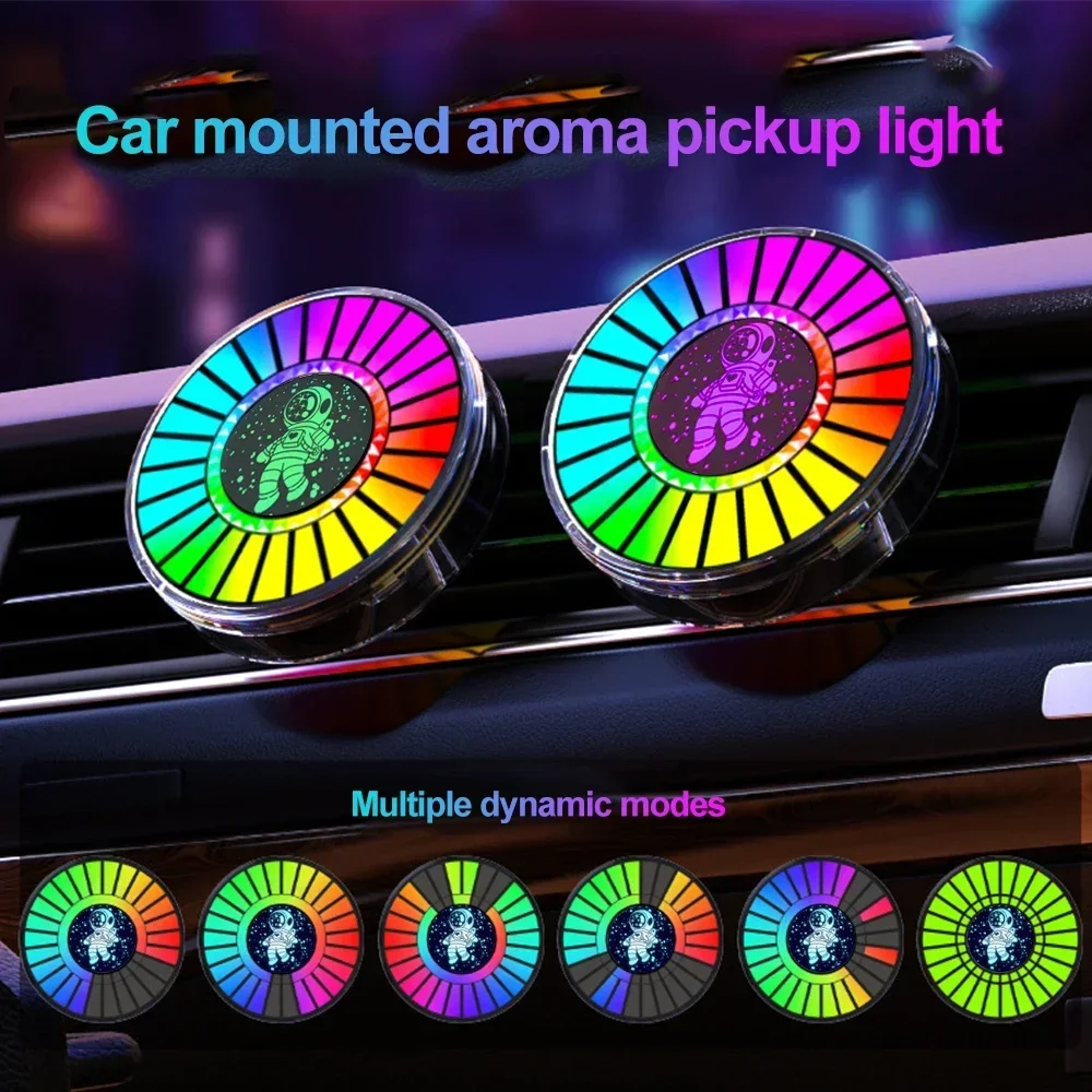 Music Rhythm Lights for Car, Air Freshener, LED Car Atmosphere, Sound Control, Voice Rhythm, Ambient Pickup Lamp, 26 Colors