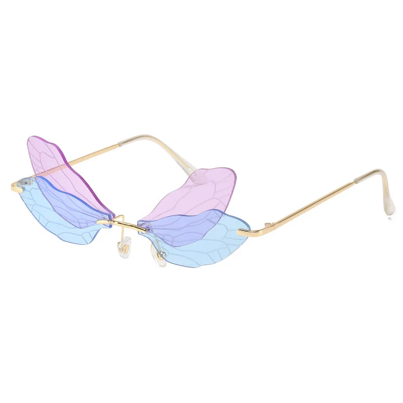 Shonemes Butterfly Wings Sunglasses Stylish Funny Shades Outdoor Party Sun Glasses Rainbow for Women