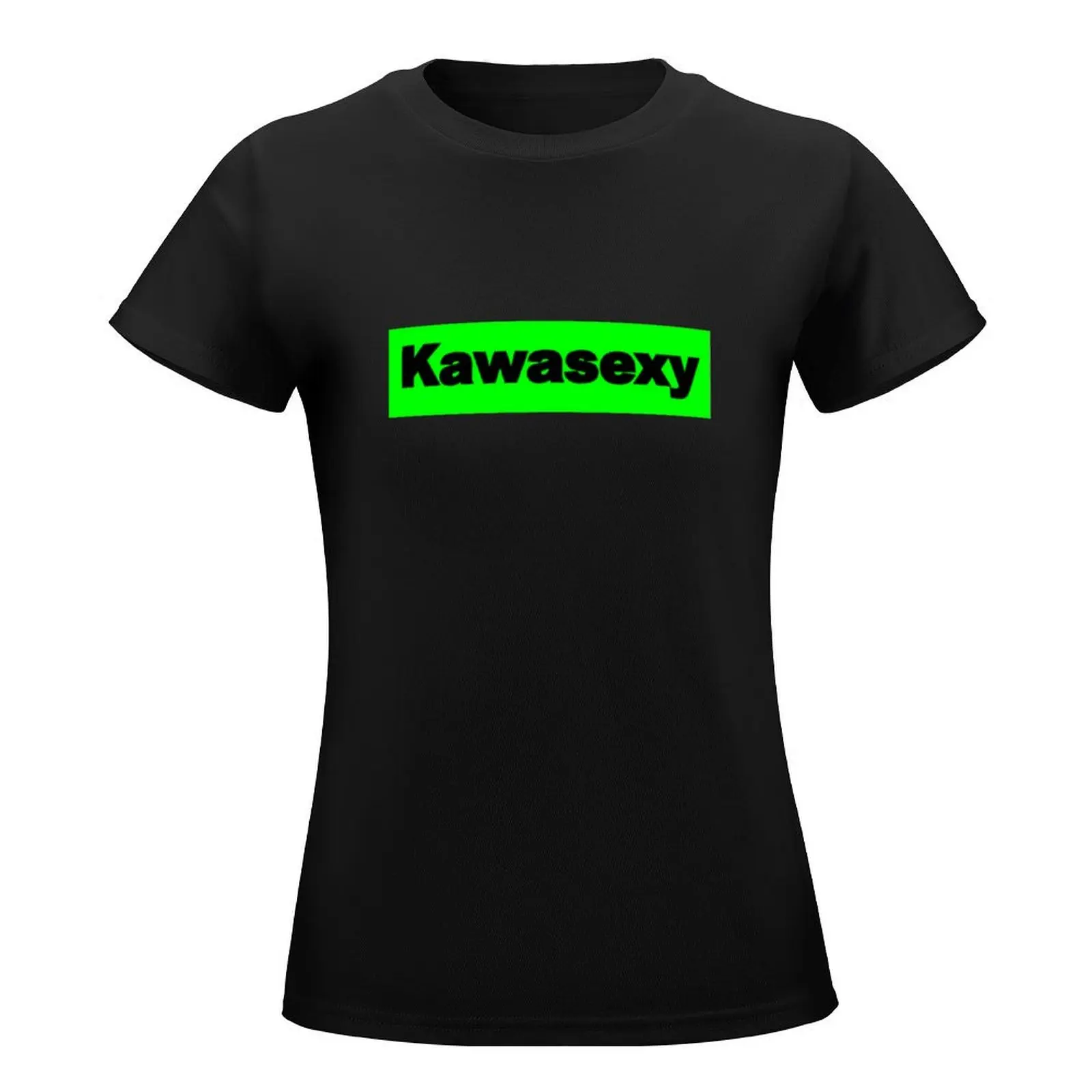 T-shirt moto Kawasexy vintage plus size top blanks plain plus size magliette per donna vestibilità ampia