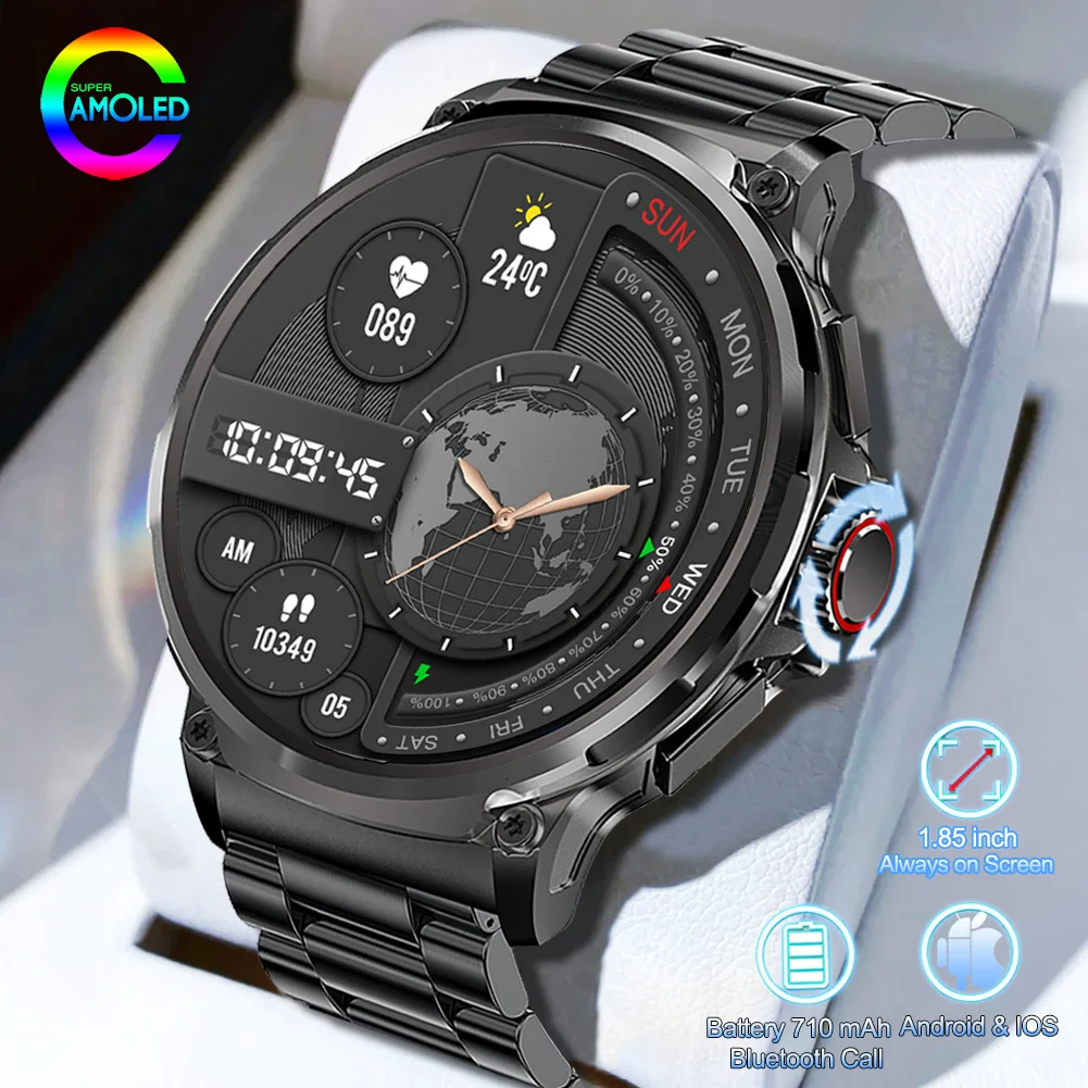 For Huawei Xiaomi Men's SmartWatch 1.85-Inch GPS IP68 HD Call 710 MAh 400+ Dial Smart Watch Sports Watch