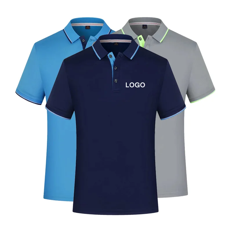 Customized logo polo men's and women's short sleeved quick drying polo shirt DIY logo personalized logo team advertising top