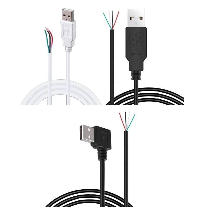 USB Male Plug Wire Connectors USB Power Supply Cable 4 Pin Charging Data Cable
