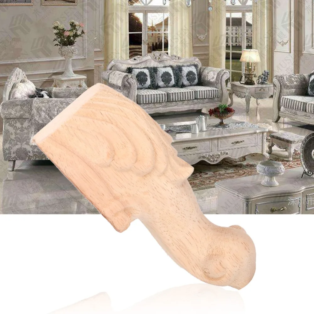 Indoor Decoration Solid Wood Cabinet Legs Brown Carved Wood Wooden Furniture Feet Durable Sofa Replacement Legs Home Furniture
