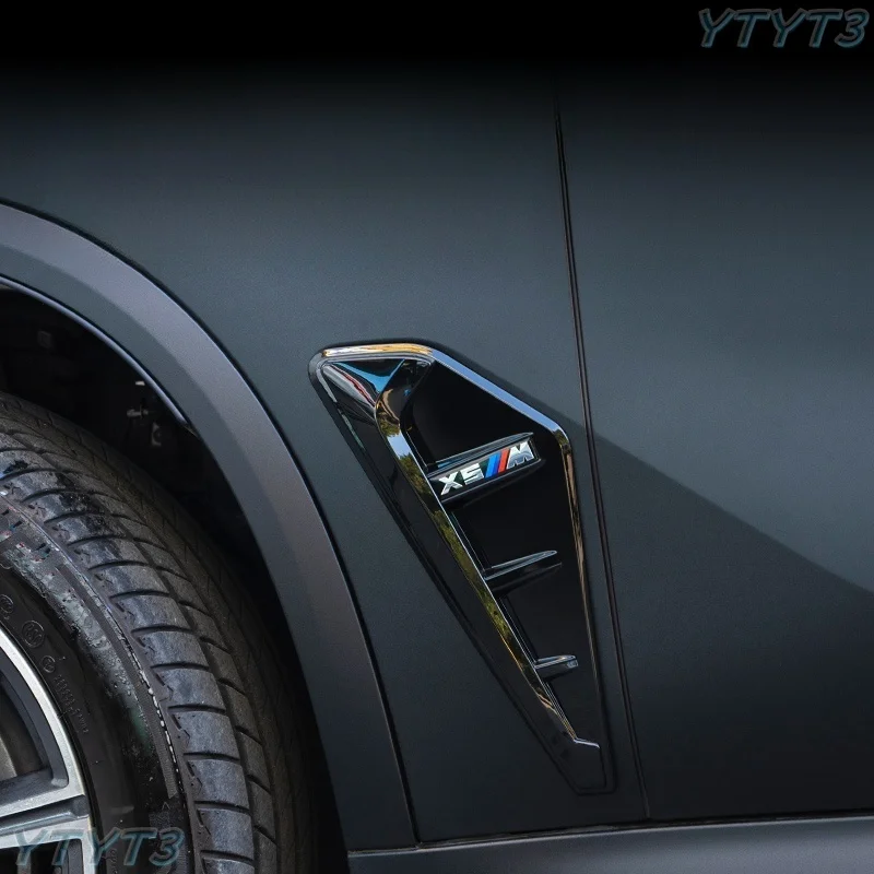 BMW의 새로운 X5L G18 섀시 전방 안개등 금속 송곳니 X5L 리프 전방 범퍼 플레이트 스티커 자동차 내부 액세서리