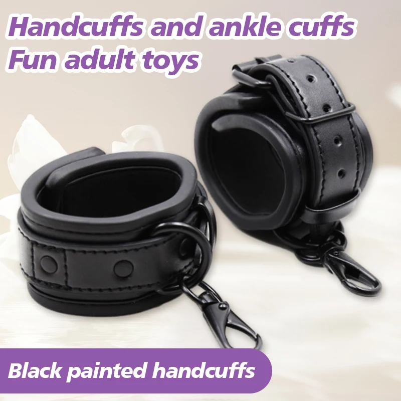 

Sexy Adjustable Leather Handcuffs For Sex Toys For Woman Couples Hang Buckle Link Bdsm Bondage Restraints Exotic Accessories