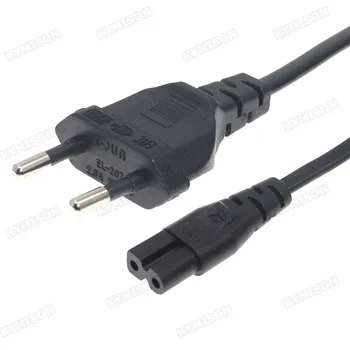 מתאם חשמלי EU Schuko CEE7/16 עם חיבור ל-2 חריצים, מתאים לדגמים מסוג Polarized, כבל חשמל אירופי למתאם חשמל IEC320 C7 באורך 1.8 מטר
