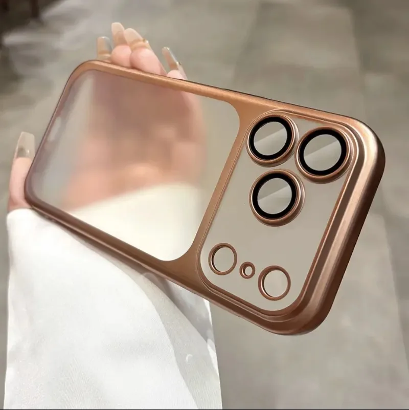 Luxuriöse Nano-Matt-Transluzente Hülle für iPhone 18 17 16 Plus 15 14 13 Pro Max mit Linsenschutz und Matter Rückseite, Hartschale – Detail 6