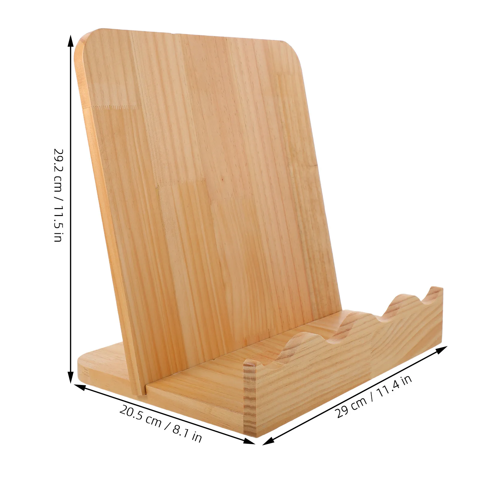 Wooden Recipe Rack Stable Holder for Kitchen Thick Cookbook Support Countertop Recipe Holder Stand Hands Free Cooking