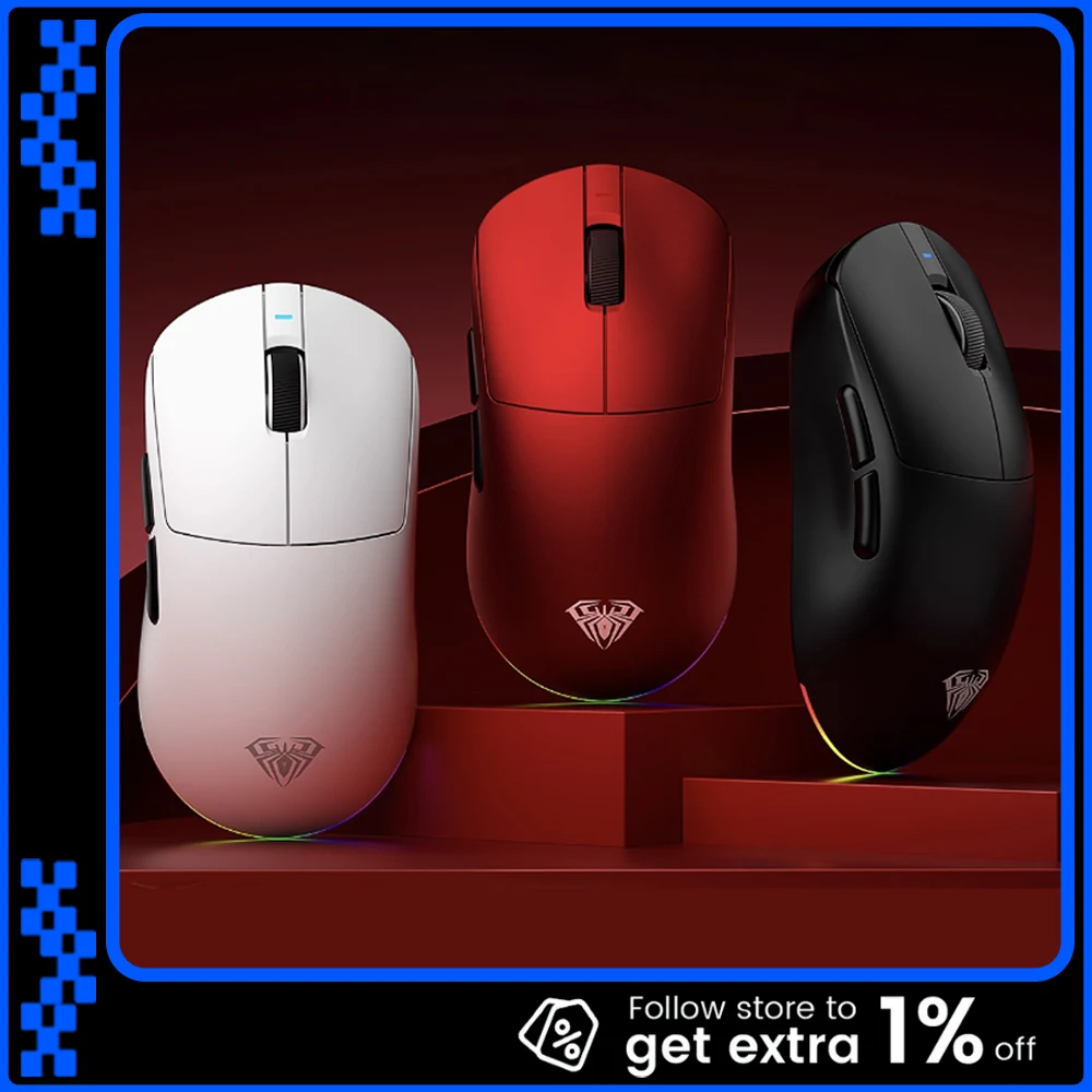 

Мышь AULA V9/V9 + Paw3950, трехрежимная беспроводная мышь Paw3395, 8000 Гц, игровая мышь для киберспорта, легкая мышь, аксессуары для ПК для FPS Gamer