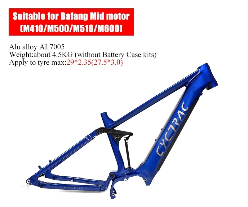 TWITTER new aluminum alloy double suspension electric MTB bicycle frame is suitable for M410/M500/M510/M560/M600octagonal motors