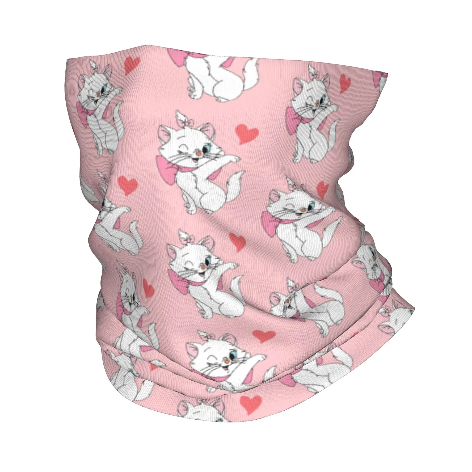 

Custom Cute M-Marie Cat Bandana Neck Warmer Men Women Winter Hiking Ski Scarf Gaiter Cartoon Face Cover