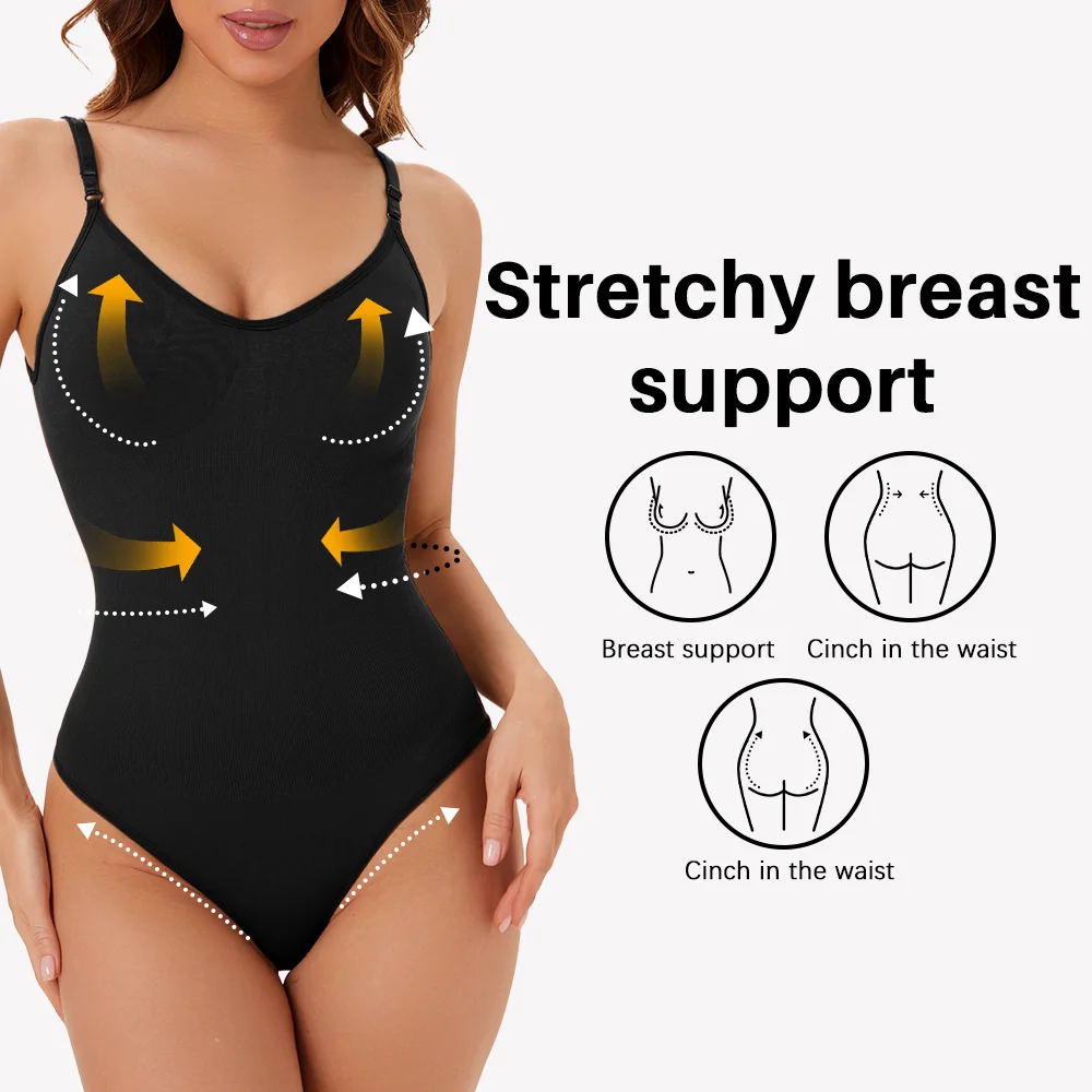 Women's Full Body Shaper Bodysuit Thong Tummy Control Slimming Waist Trainer Sexy Fajas Underwear Shapewear Butt Lifter