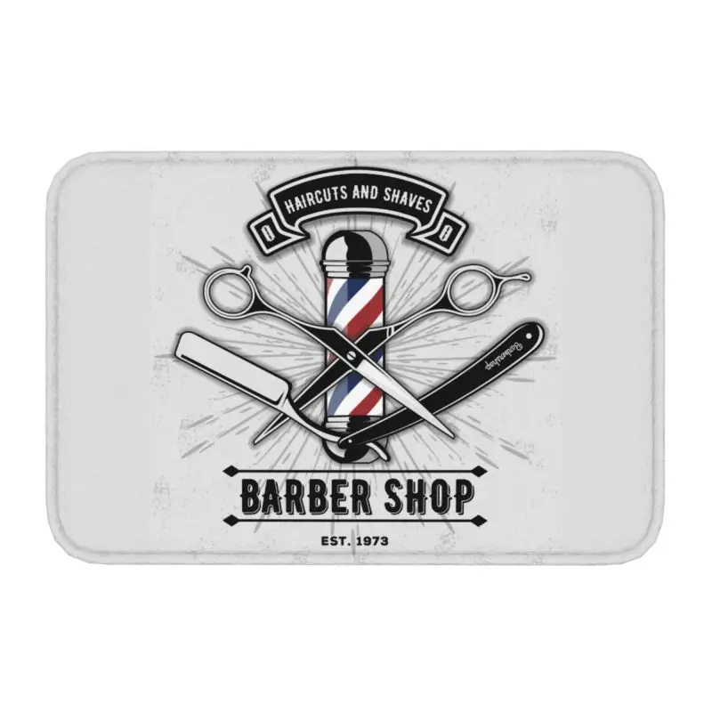 Custom Barber Shop Doormat Mat Anti-Slip Hairdresser Hairstylist Gift Bathroom Kitchen Living Room Rug Carpet 40*60cm