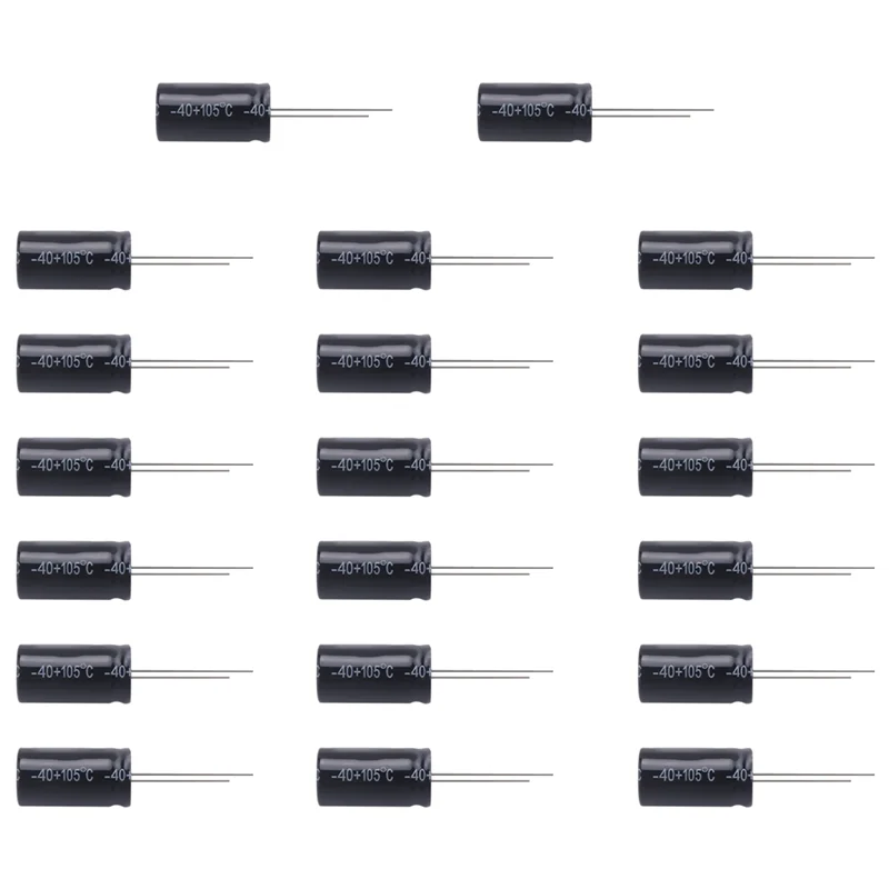 【NUOVO】 Condensatori elettrolitici in alluminio da 20 pezzi 1000Uf 50V 13X25mm neri