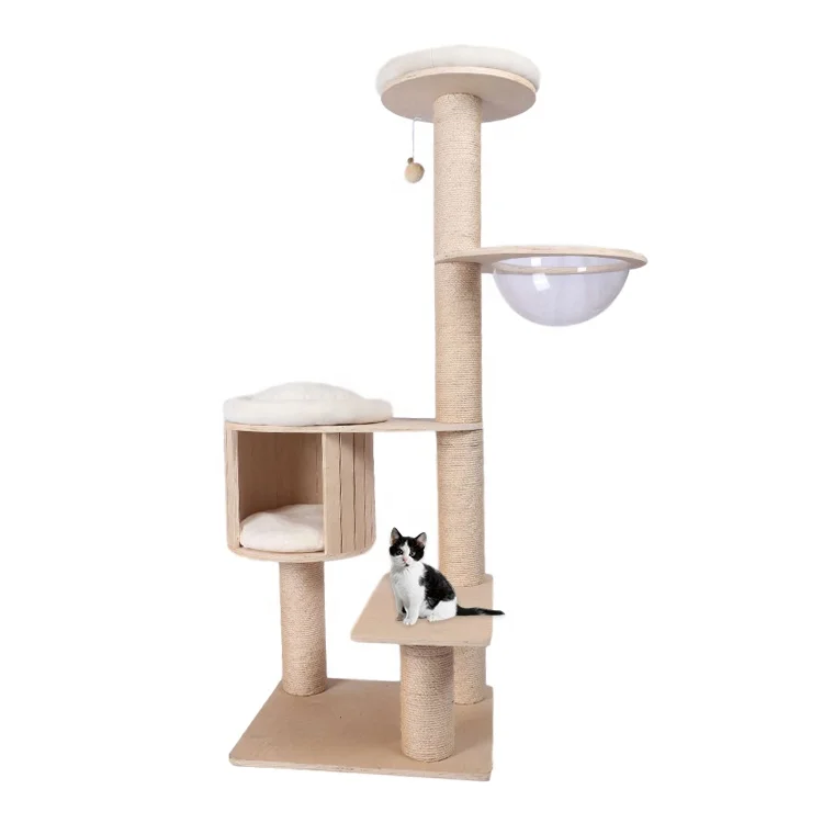 High Quality Safe Stable Large Solid Wood Cat Climbing Frame Cat Tree