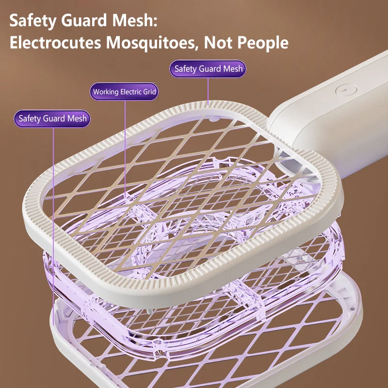 

Электрическая мухобойка-ловушка для комаров, миниатюрная, для дома и улицы, портативная, двойного назначения