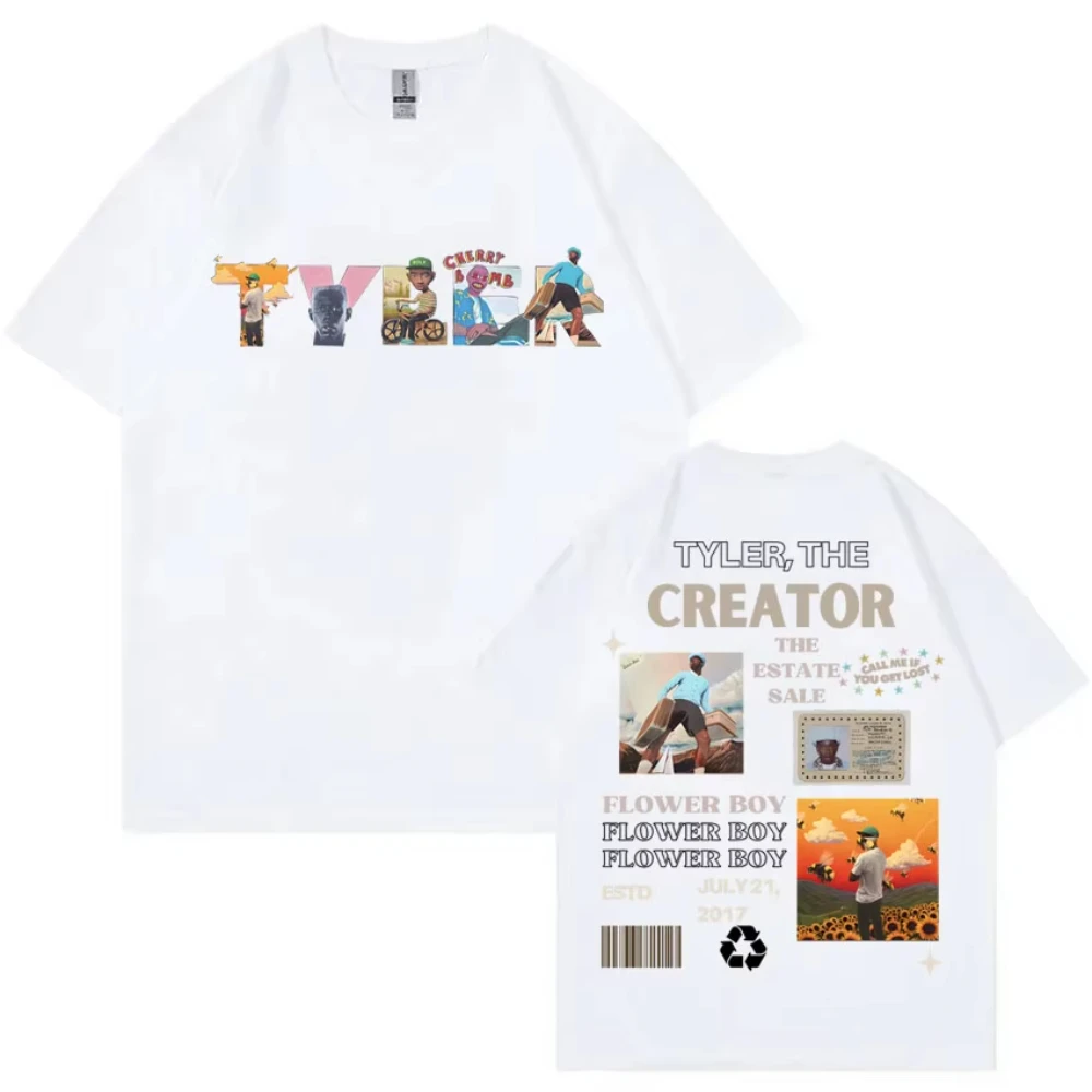 Trend Rapper Tyler The Creator Music Album Graphic T-shirt Men Women Fashion Hip Hop Oversized T Shirts Cotton Tshirts Clothing