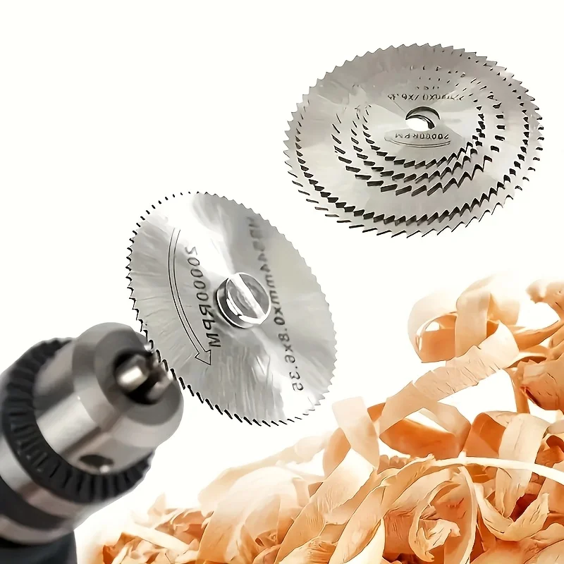 6-Piece High-Speed Steel (Hss) Saw Blade Set - 6 Sizes (1/64" to 1/4") Wood and Metal Cutting Discs, with Keychain-Style Slots, Suitable for Rotary Tools (Drills, Grinders) - Compatible with Drill Bits, Multi-Functional DIY and Professional Cutting Kits view 3