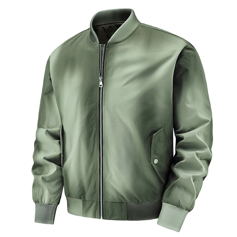 

Men's spring autumn new styles gradient color Stand jackets workwear outdoor couple coats casual hiking jackets