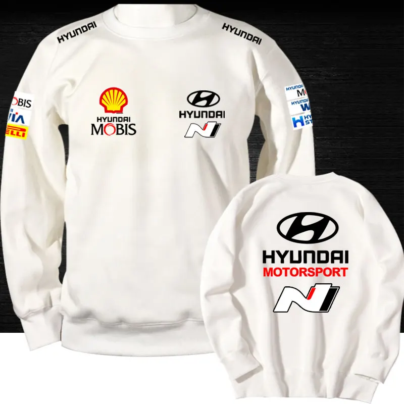 Fleece-lined round Neck Hoodie Huyndai Hyundai Car WRC Racing Team Uniform N High Performance Department Male Leisure Outerwear