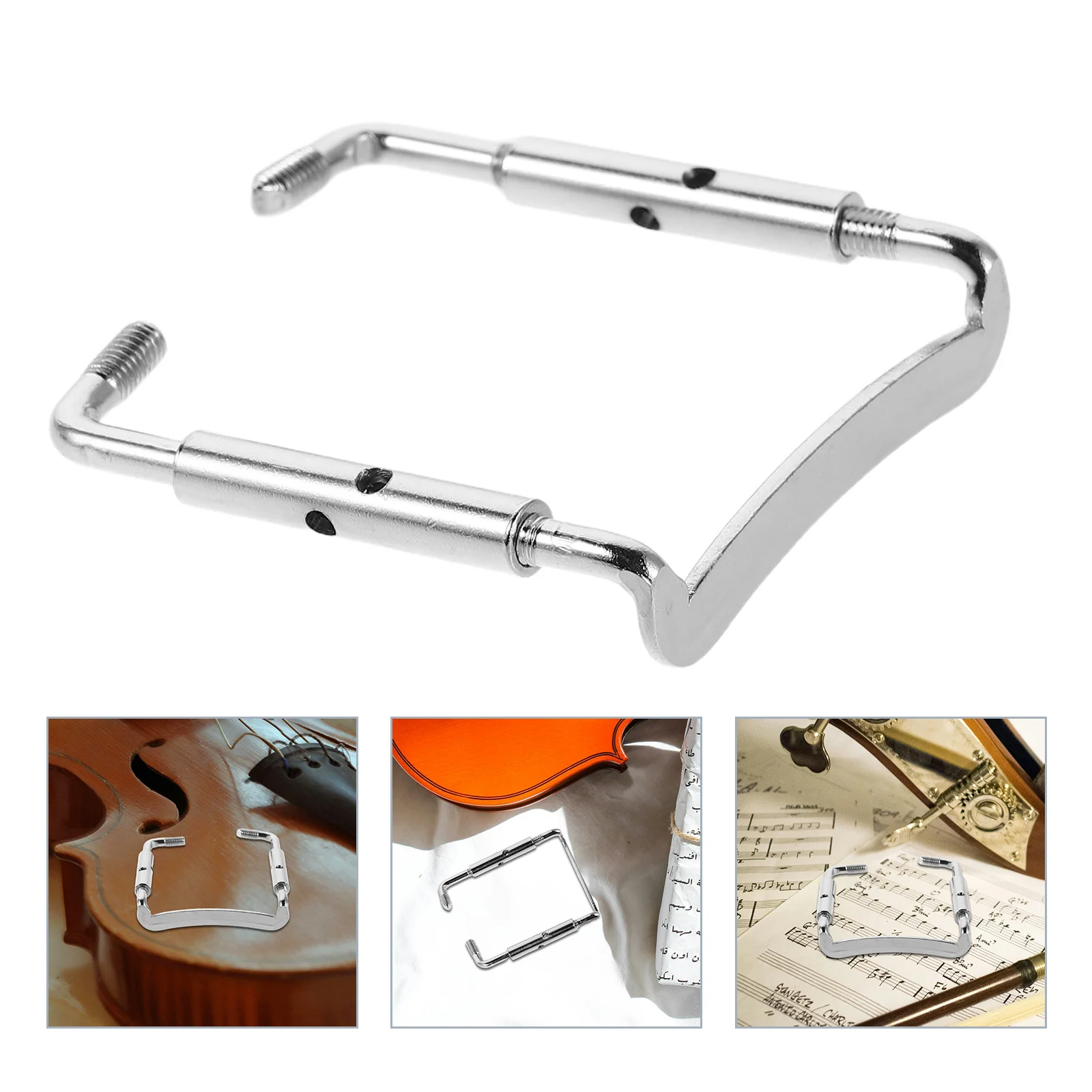 

8Pcs Violin Chinrest Screws Silver Metal Replacement Hardware Quick Adjustment Secure Fit Violin Chinrest Parts Maintenance