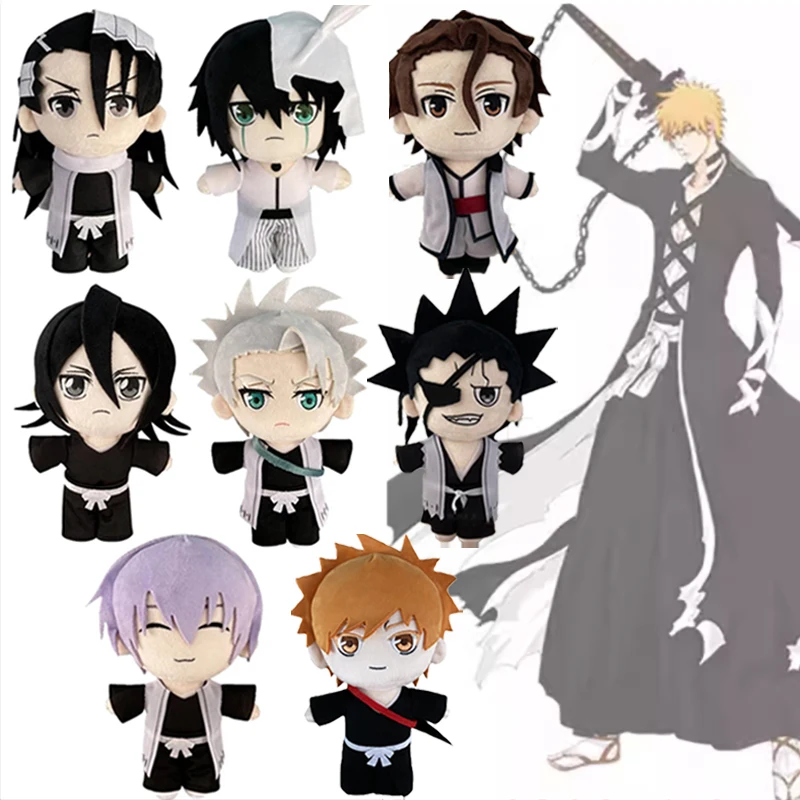 

BLEACH Plush Toy Kurosaki Ichigo Kuchiki Rukia Kuchiki Byakuya Ichimaru Gin Stuffed Doll Anime Plushie Figures Pillow Xmas Gifts