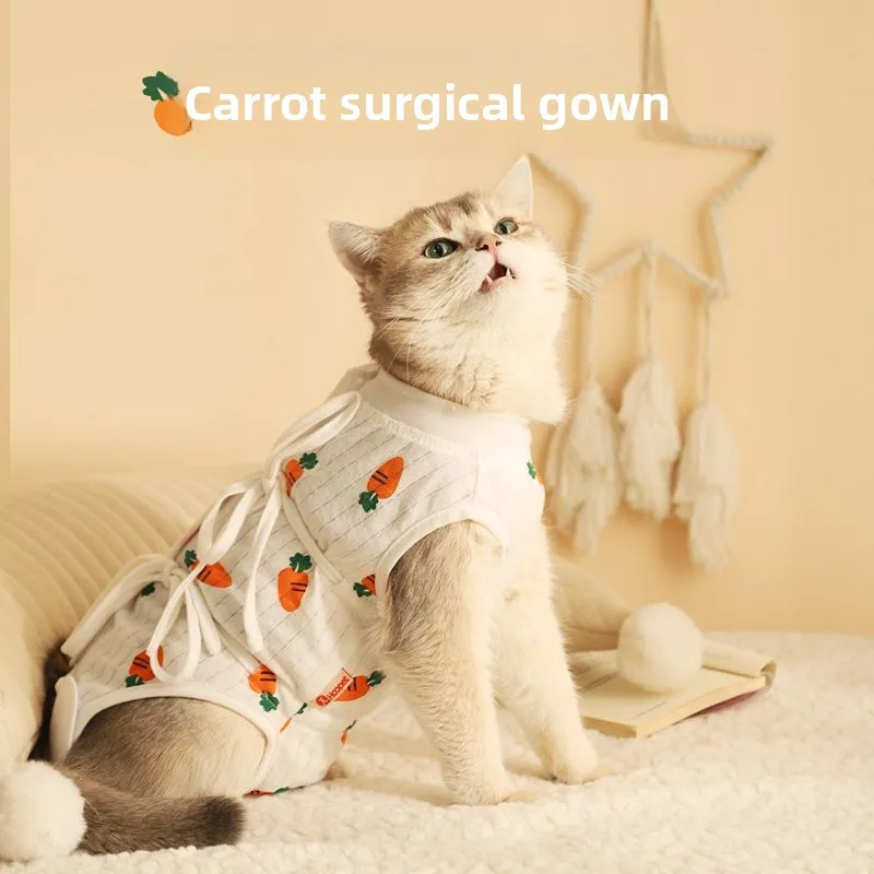

Cat Spay Recovery Suit Post Surgery Anti Licking Soft Elizabethan Collar Breathable Pet Clothes