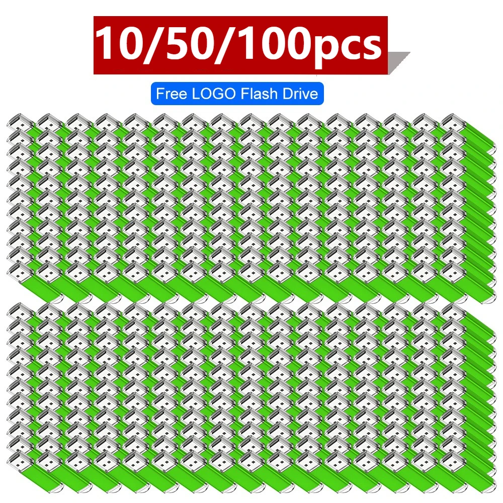 10/50/100pcs Wholesale Price Metal Usb 2.0 Flash Drive 4GB 8GB Usb Pendrive 64GB Memory Stick Free Logo Gifts Waterproof U-disk