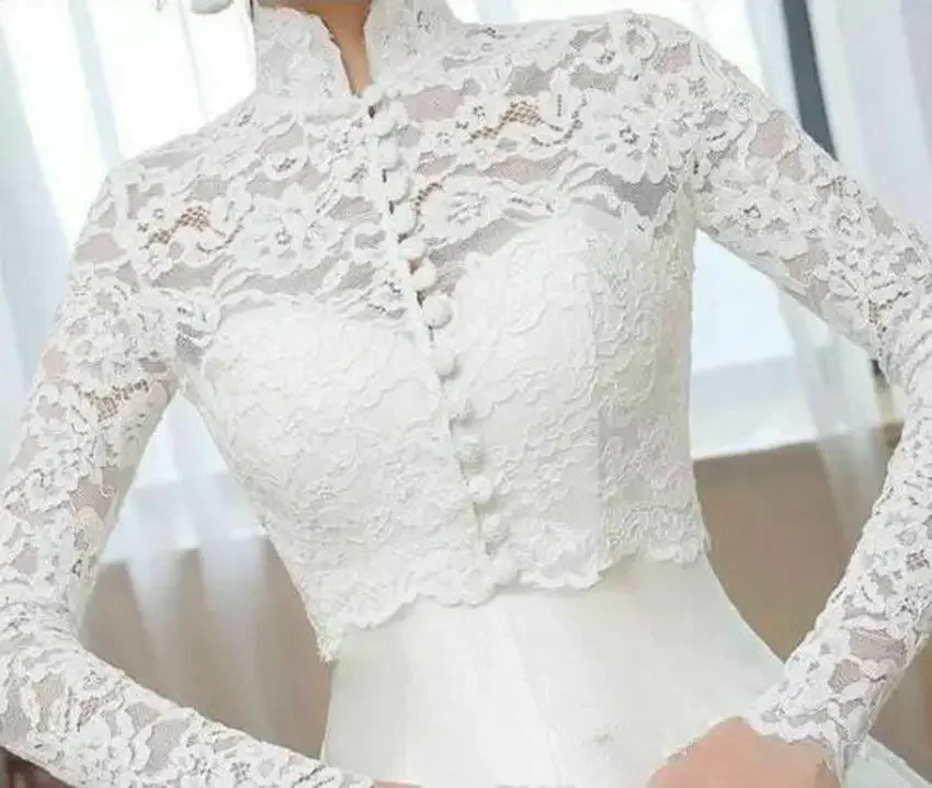 2022-new-white-ivory-lace-shawl-bolero-wedding-jacket-bridal-long-sleeves-customized