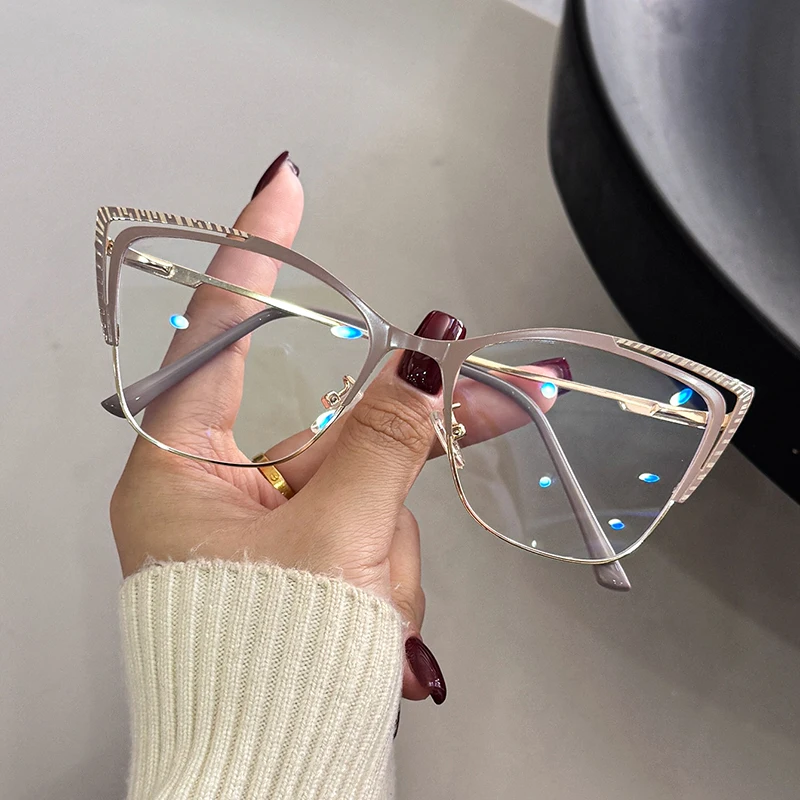 إطار بصري على شكل عين القطة بتصميم مجوف ثلاثي الأبعاد للوجه، ألوان متعددة، نظارات زخرفية عصرية اختيارية