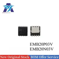 10-50pcs/lot New Original IN Stock EMB20P03V EMB20N03V Code: B20P03 B20 P03 B20N03 QFN8 P Channel MOS Field Effect Tube (MOSFET)