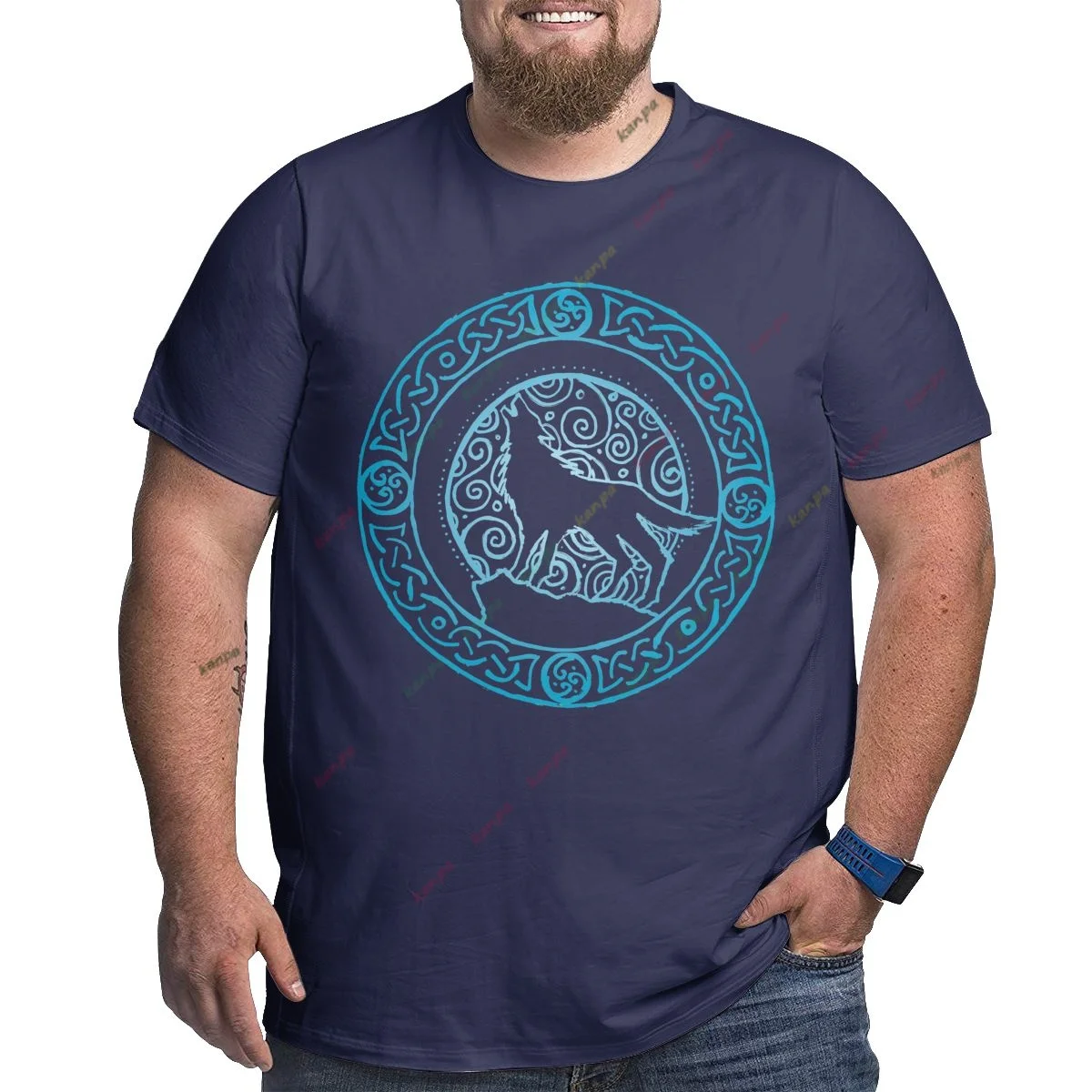 

Wolf Street Hip-hop Culture Chain Surround Art Letters LOGO Хлопковая футболка Мужская свободная спортивная мужская одежда Синий 6xl 5xl Большой размер