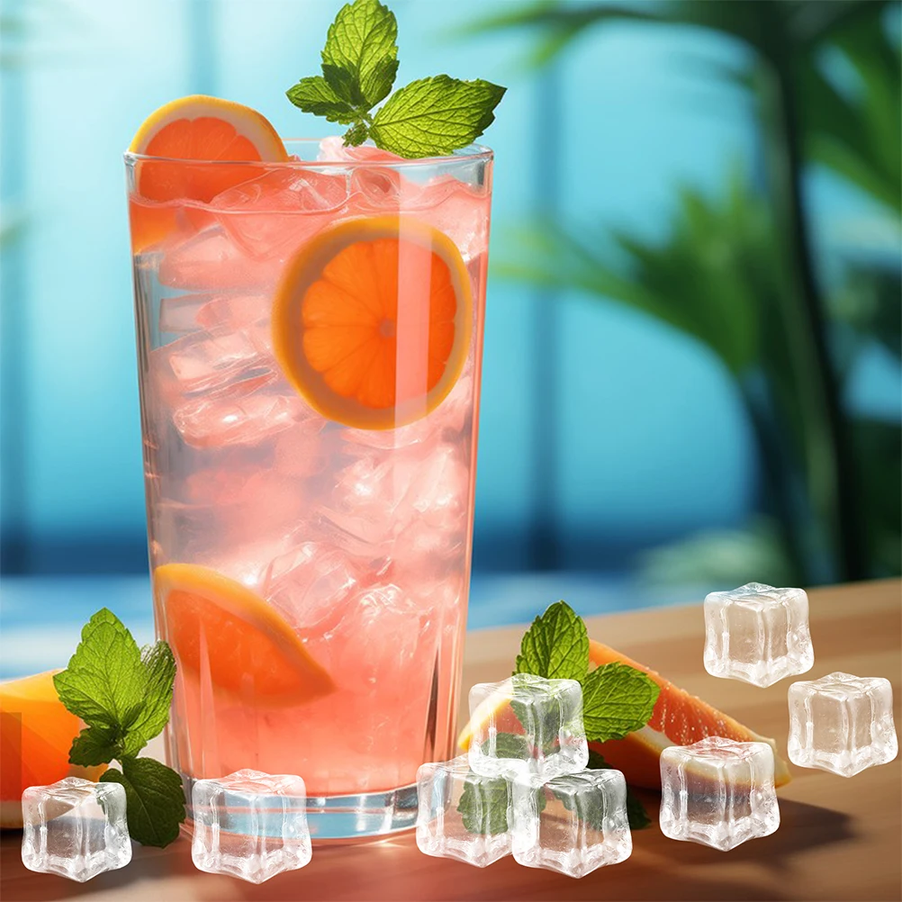 

120 PCS Transparent Fake Ice Cubes Vase Non Decor Display Faux Acrylic Kitchen Table
