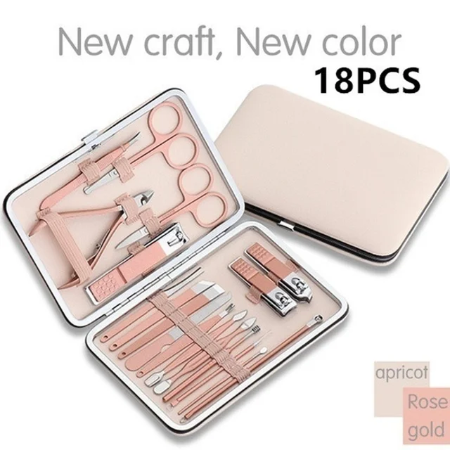 Nowy zestaw nożyczek do paznokci w kolorze różowego złota i czarnego Obcinacz do paznokci Pedicure Beauty Narzędzia do paznokci