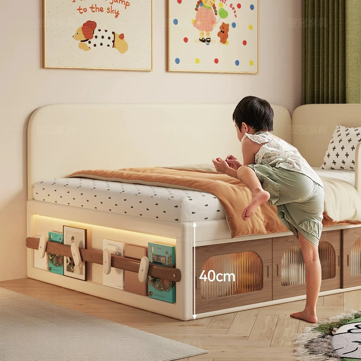 Bedroom Storage Bed Kids Single Girl Cute Floor Bed Baby Lit Cabane Wood Muebles Para Dormitorio Italian Furniture Luxury
