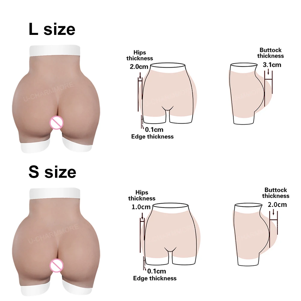 Sexy fake vagina Silicone Hips Pants Realistic Butt Lifter Panties Buttocks Enhancement for Cosplay Transvestite Drag Queen