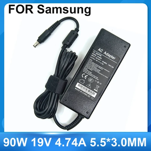 Imagen 1 del producto Adaptador de CA 90W 19V 4.74A5.5*3,0mm adaptador de corriente del cargador del ordenador portátil para Samsung R428 R410 G15 GT6000 M30 P10 UltraR60 + R65 R520 R528