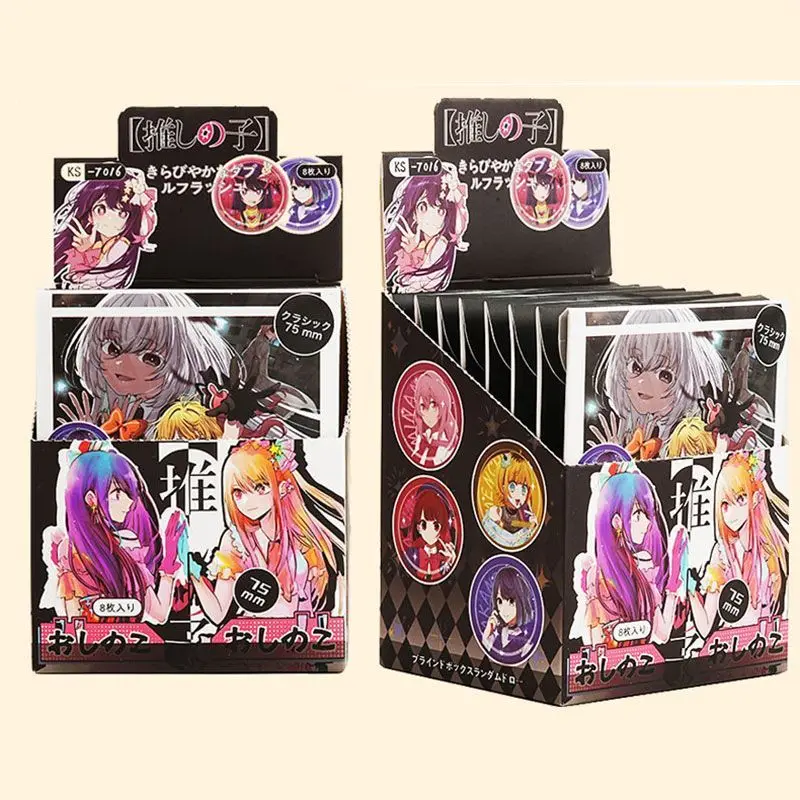 Oshi No Ko 75mm Broken Glass Laser Badge Blind Box Anime Hoshino Ai Tin Brooch Pin Collectible Fans Gift view 3