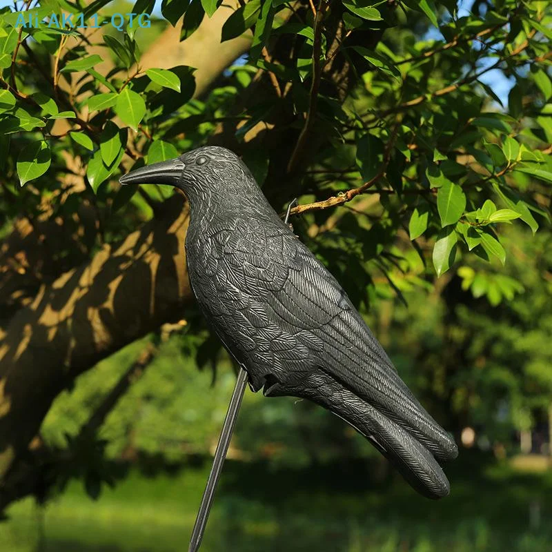 NEW Realistic Black Raven Crow Bird Repellent Pigeon Scarer Scary Fake For Garden Outdoor Farm Pest Control