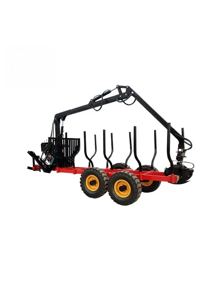 Hot Sale Hydraulic Log Timber Trailer Grab Crane with Log Trailer All Terrain Forestry Machine