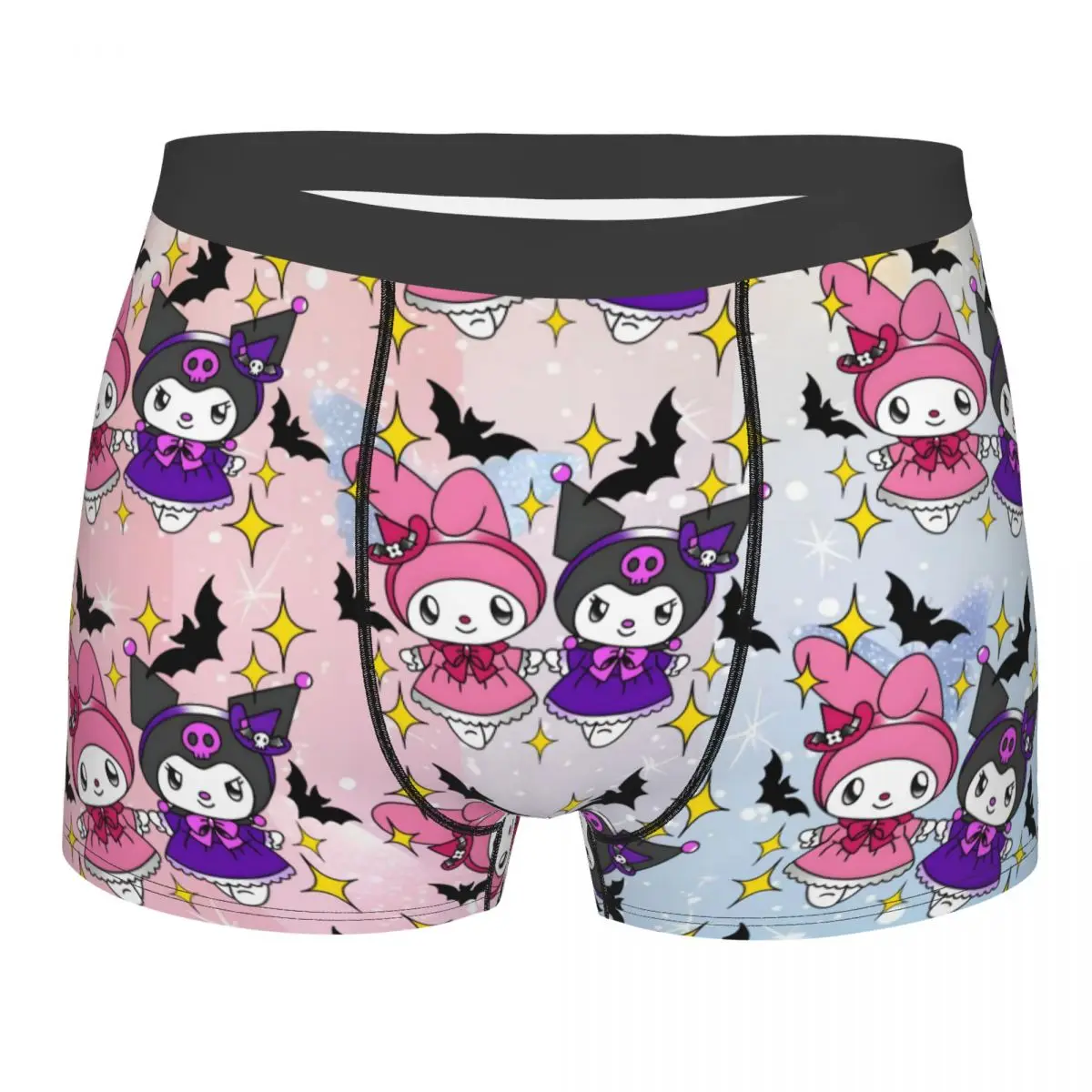 

Нижнее белье Sanrio Anime My Melody And Kuromi на заказ, мужские дышащие трусы-боксеры, шорты, мягкие трусы для Homme