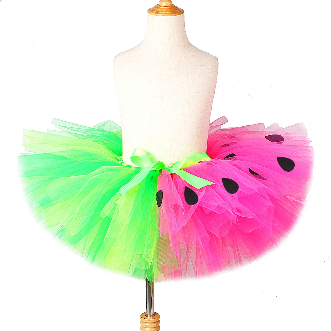 Sweet Green Hot Pink Strawberry Tutu Skirt for Baby Girls Fruits Party Ballet Fluffly Tutus for Kids Toddler Photoshoot Costumes