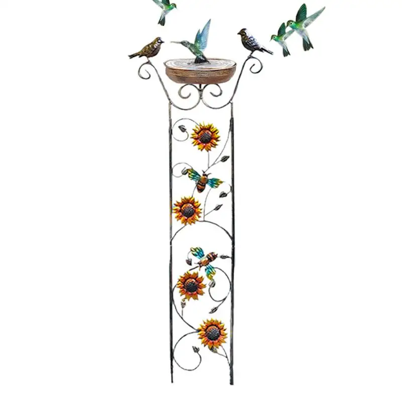 

Bird Bath For Outside With Trellis Standing Parrot Feeder Bowl With Trellis Freestanding Birdfeeder Station For Lawn Yard