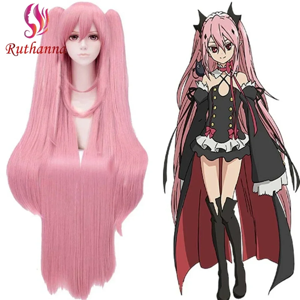 

40 Inch Anime Cosplay Seraph of the End Synthetic Long Straight Wig Krul Tepes Cute Girl Heat Resistant Fiber Daily Party Wig